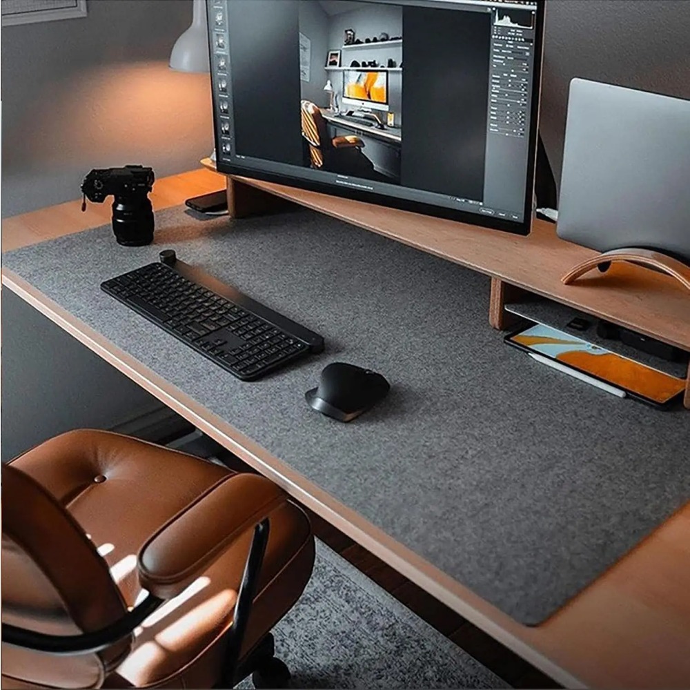 Keyboard Cover - フェルトデスクマット コンピューターマット デスク用(31.5x15.7インチ) 大型フェルトマウスパッドとキーボードマット オフィス用デスクプロテクター |