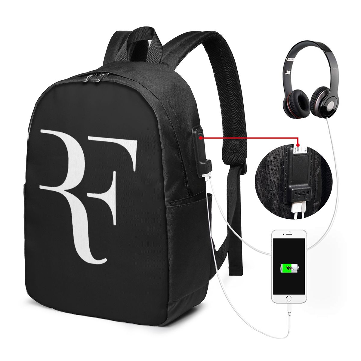 Laptop Bag - ロジャー・フェデラー バックパック トラベルノートブックバッグ コンピューター 大学生 スクールバッグ