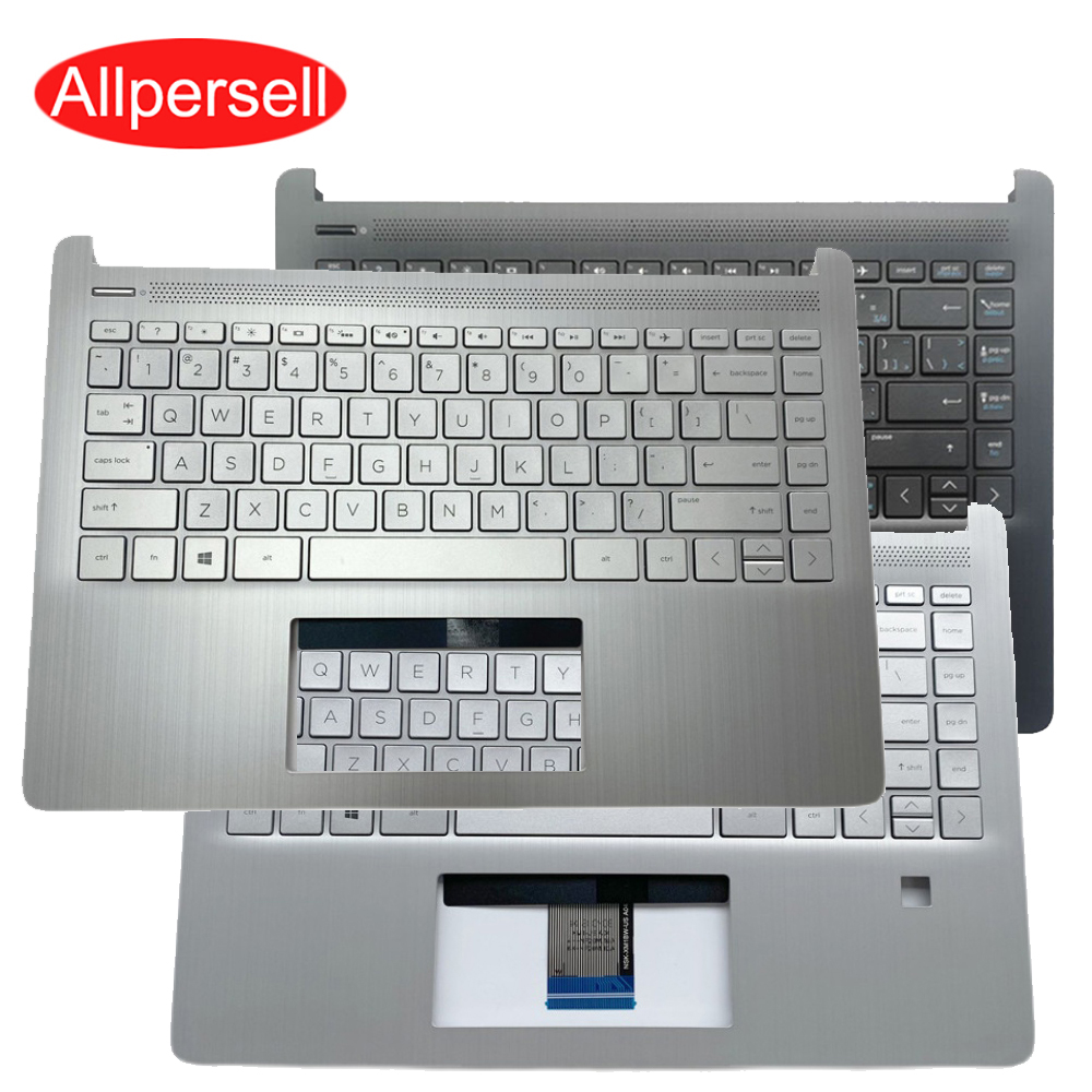 Keyboard Cover - HP14 14-DQ 14-FQ TPN-Q221 14S-FR DRノートパソコン用、手のひら置き台付きキーボード、上部カバー、シェル、US/RU配列、L88200、L88206、L61506、L61507-001