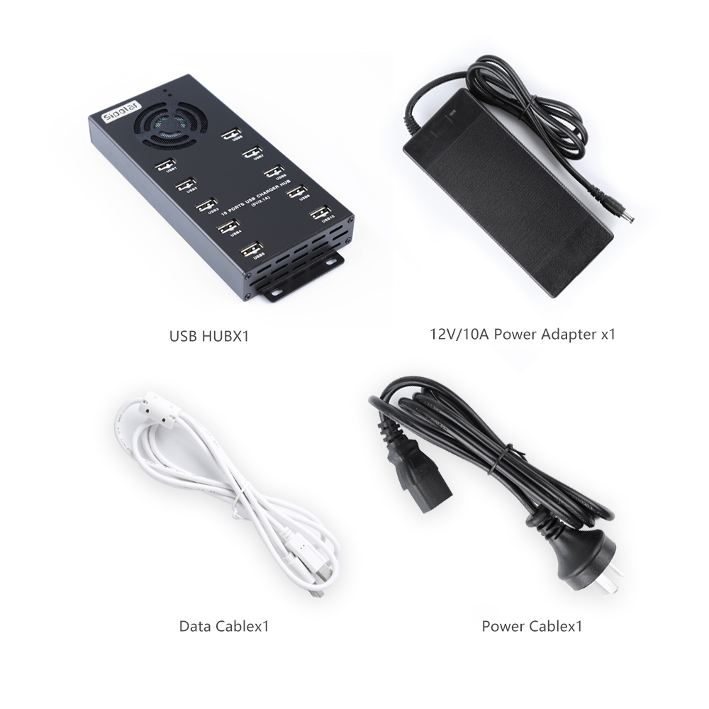 10ポート高速充電USBハブ自動検出最適電流最大2.0Aクイ - Usb Hub のレビューと価格