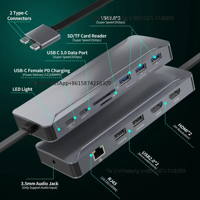 ホットセール中 デュアルディスプレイ対応 Type-C to - Usb Hub のレビューと価格