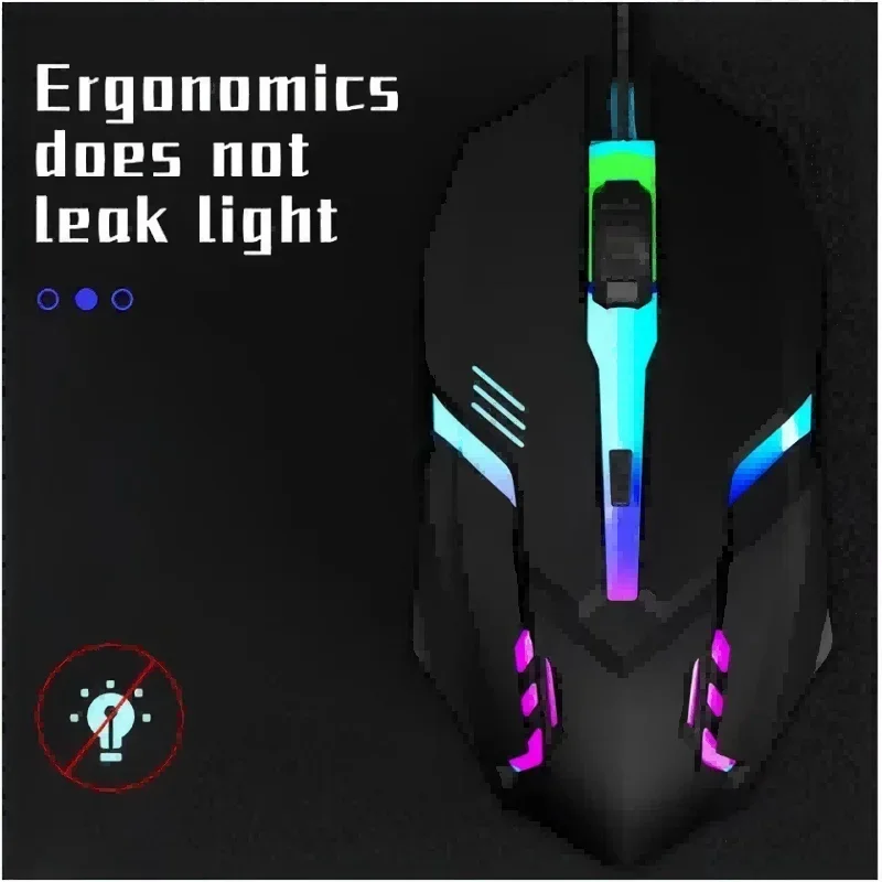 カラフルな3ボタン式LED搭載の有線ゲーミングマウス。デスク - Laptop Mouse のレビューと価格