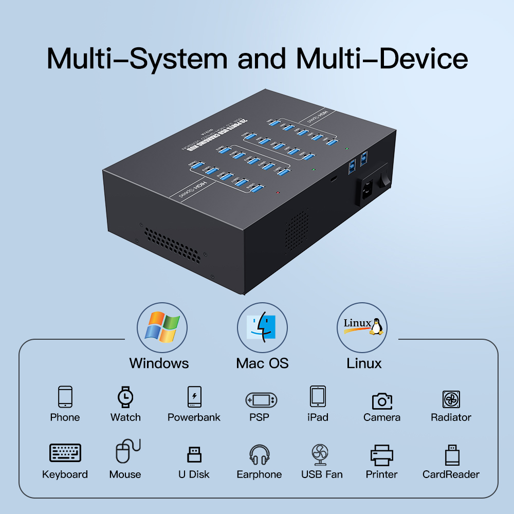 20ポートUSB 3.0充電ハブ（同期＆充電機能付き、And - Usb Hub のレビューと価格