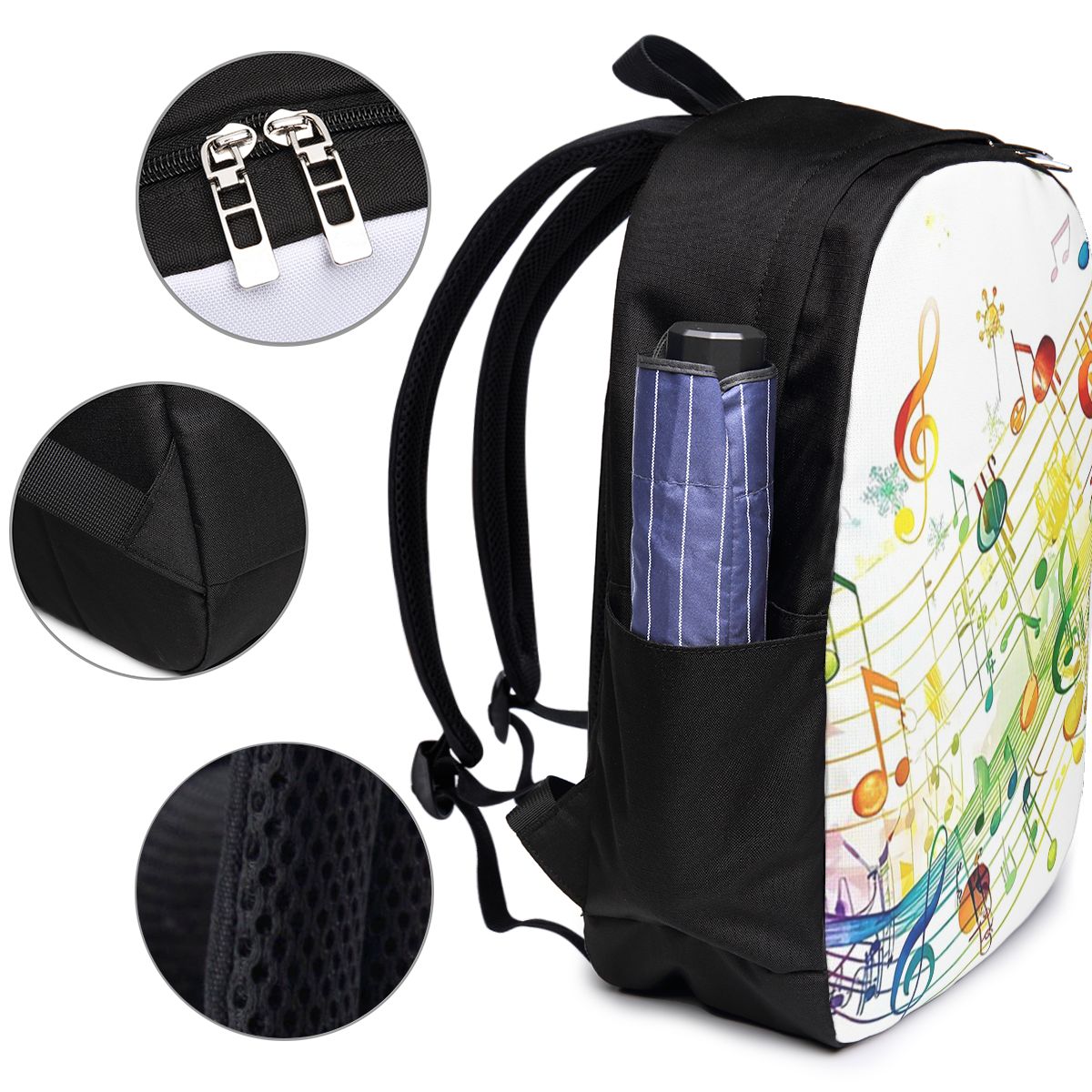 抽象的なピアノの鍵盤と音符バックパック旅行ノートバッグコンピ - Laptop Bag のレビューと価格