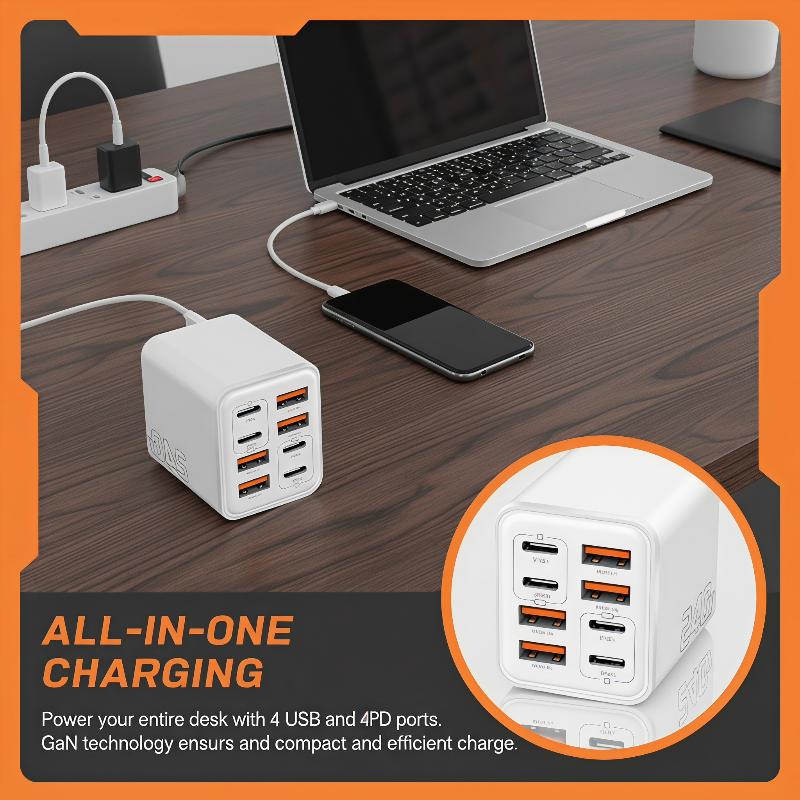240W GaN USB C充電器 8 in 1 急速充電パ - Laptop Charger のレビューと価格