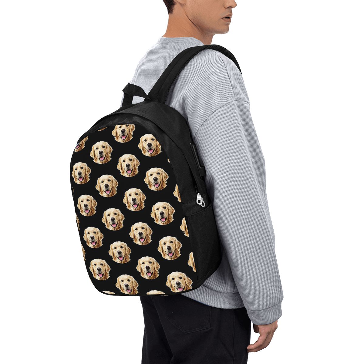 面白いゴールデンレトリバーの顔の肖像画バックパック旅行ノート - Laptop Bag のレビューと価格