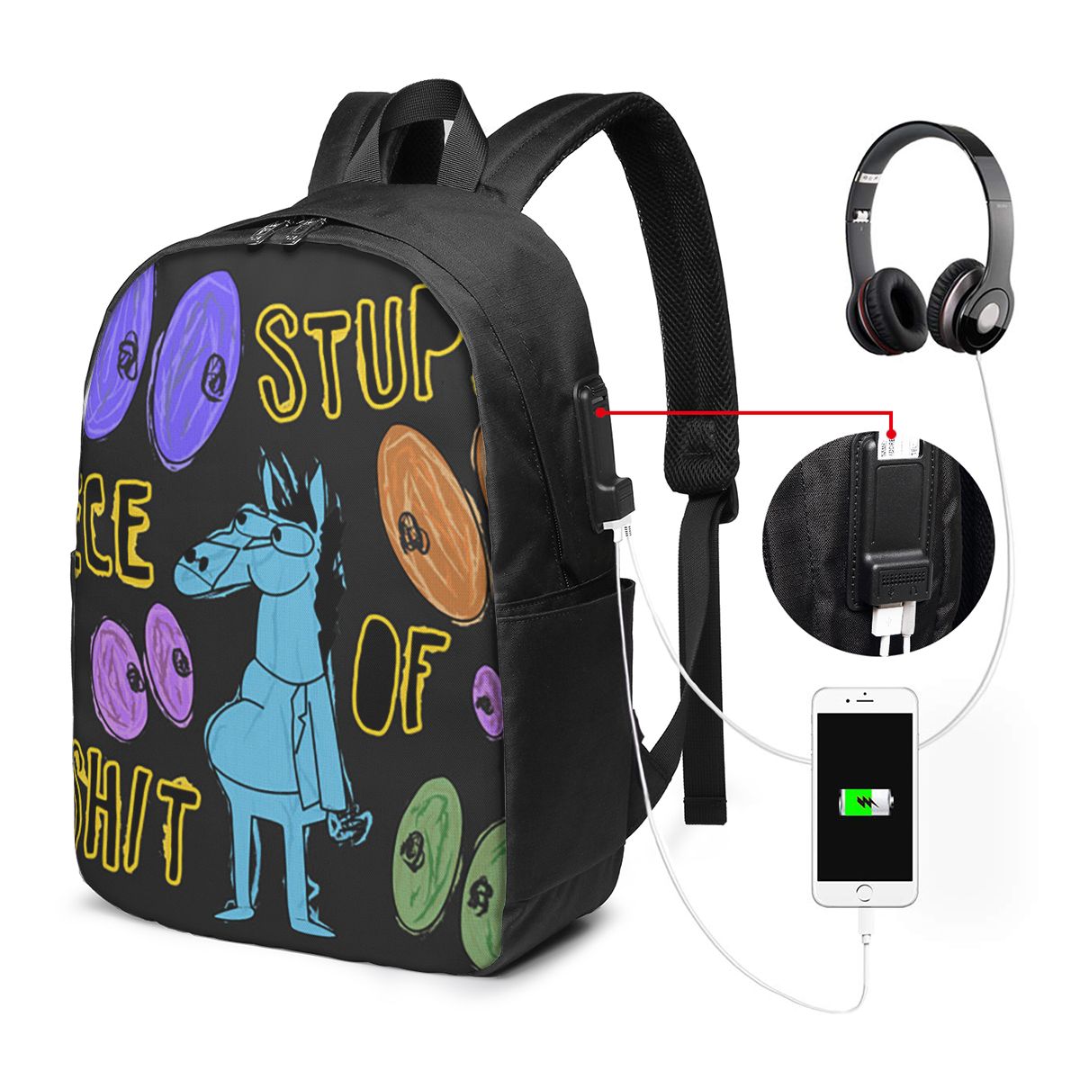 漫画ボージャック・ホースマン愚かなクソみたいなものバックパッ - Laptop Bag のレビューと価格